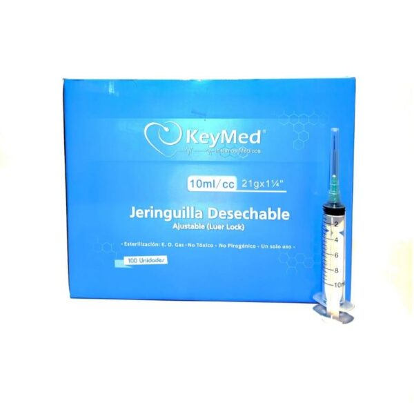 JERINGUILLA 10 ML KEYMED 21G X 1 1/4 CAJA X 100 UNDS