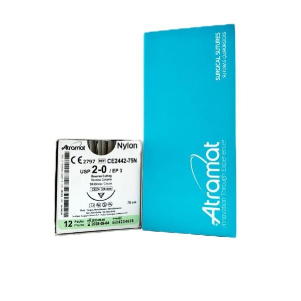 NYLON ATRAMAT # 2-0 - 3/8 CE24 - 24 mm - 75cm