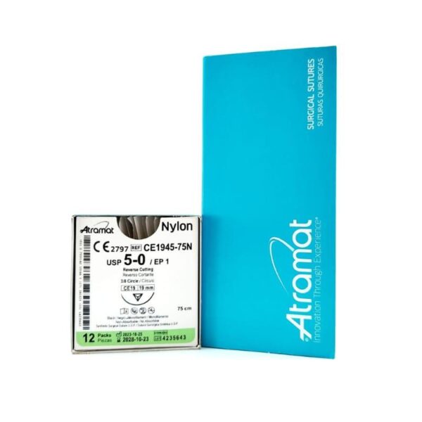NYLON ATRAMAT# 5/0 - 3/8 CE19 - 19mm - 75cm
